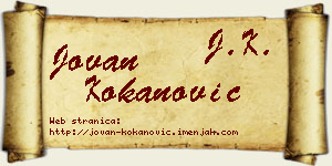 Jovan Kokanović vizit kartica